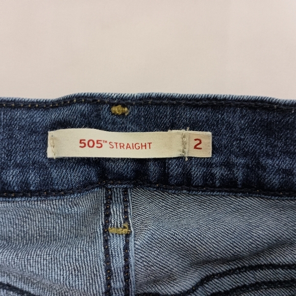 2/$40 LEVI'S 505 Edgy Denim Blue Women's Booty Shorts (#1,420) - Picture 2 of 6